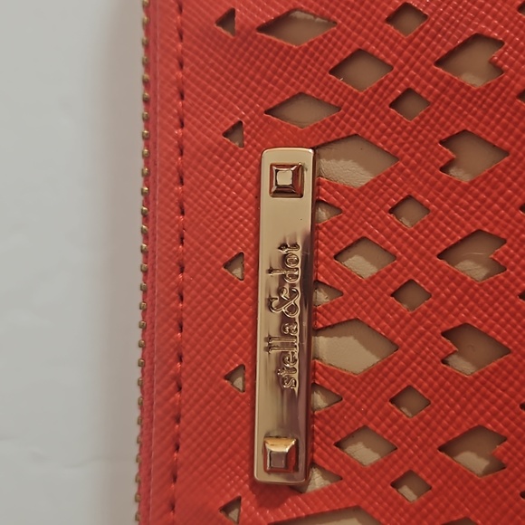 Stella & Dot Hello Gorgeous Double Zip mirrored card carrier clutch - Picture 4 of 11